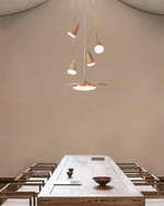 Calder Blossom Modern LED Chandelier with Wood Accents
