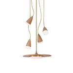 Calder Blossom Modern LED Chandelier with Wood Accents
