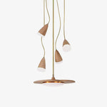 Calder Blossom Modern LED Chandelier with Wood Accents
