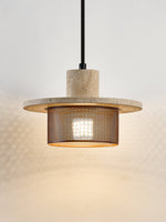 Caldera Travertine Mesh Pendant Light – Natural Stone Designer Hanging Lamp