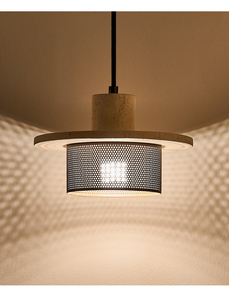 Caldera Travertine Mesh Pendant Light – Natural Stone Designer Hanging Lamp