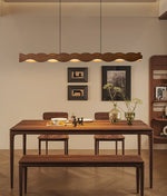 Calderon Linear Wood LED Pendant Light for Dining Room and Kitchen Island