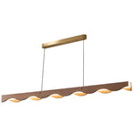 Calderon Linear Wood LED Pendant Light for Dining Room and Kitchen Island