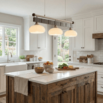 Caldwell Linear Pendant Light – Modern Glass Rail for Kitchen Island and Dining