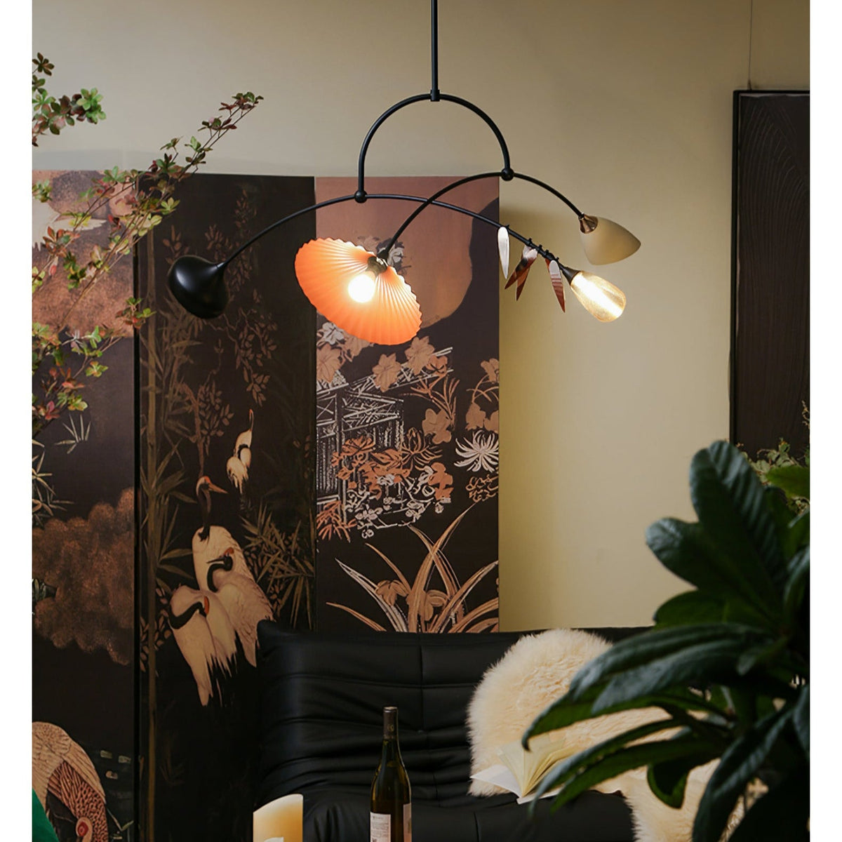 Calibra Mobile Chandelier – Modern Kinetic Glass Pendant Light for Dining Room