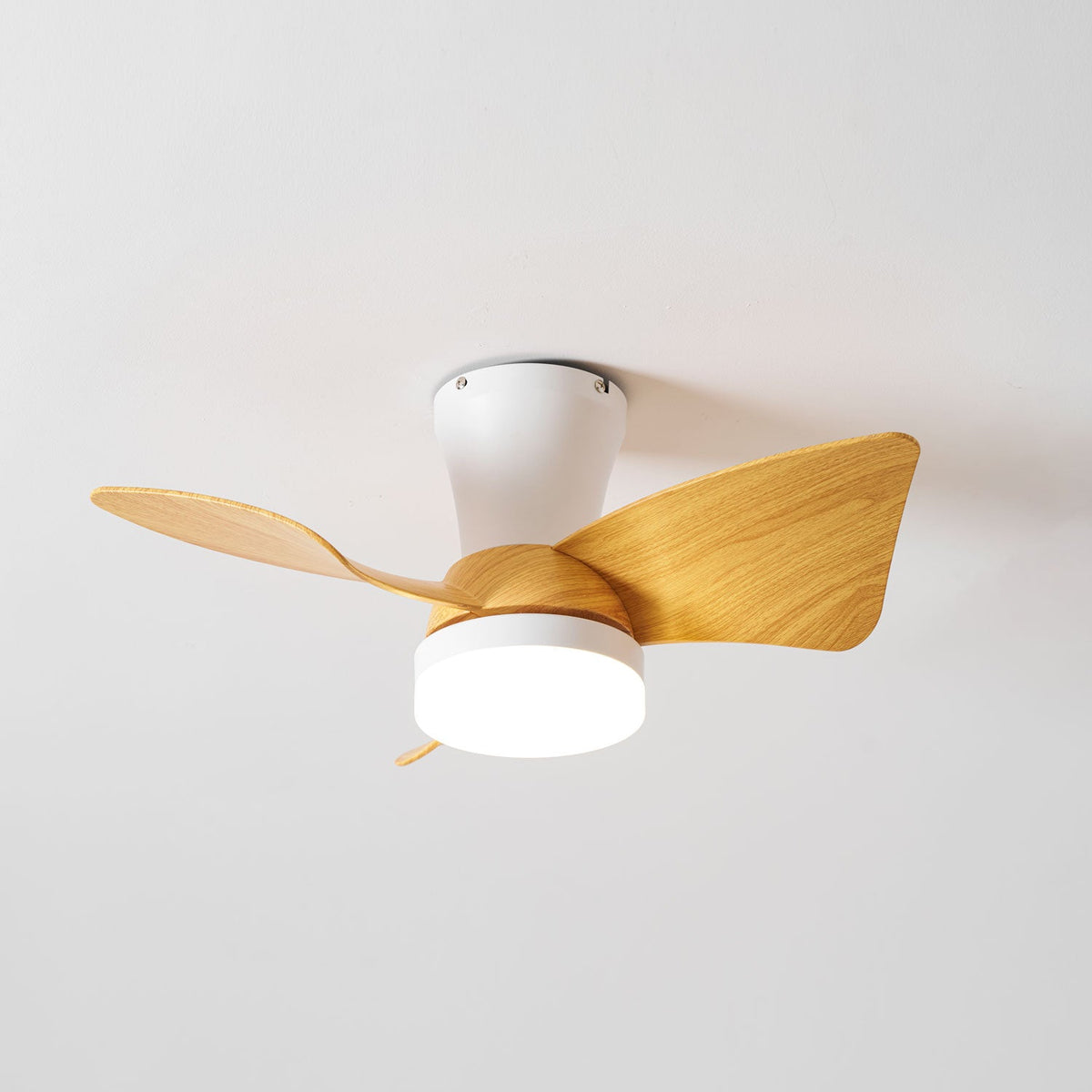 Calix 28 Inch LED Ceiling Fan Light with Remote, Modern Low Profile Flush Mount
