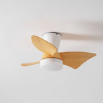 Calix 28 Inch LED Ceiling Fan Light with Remote, Modern Low Profile Flush Mount