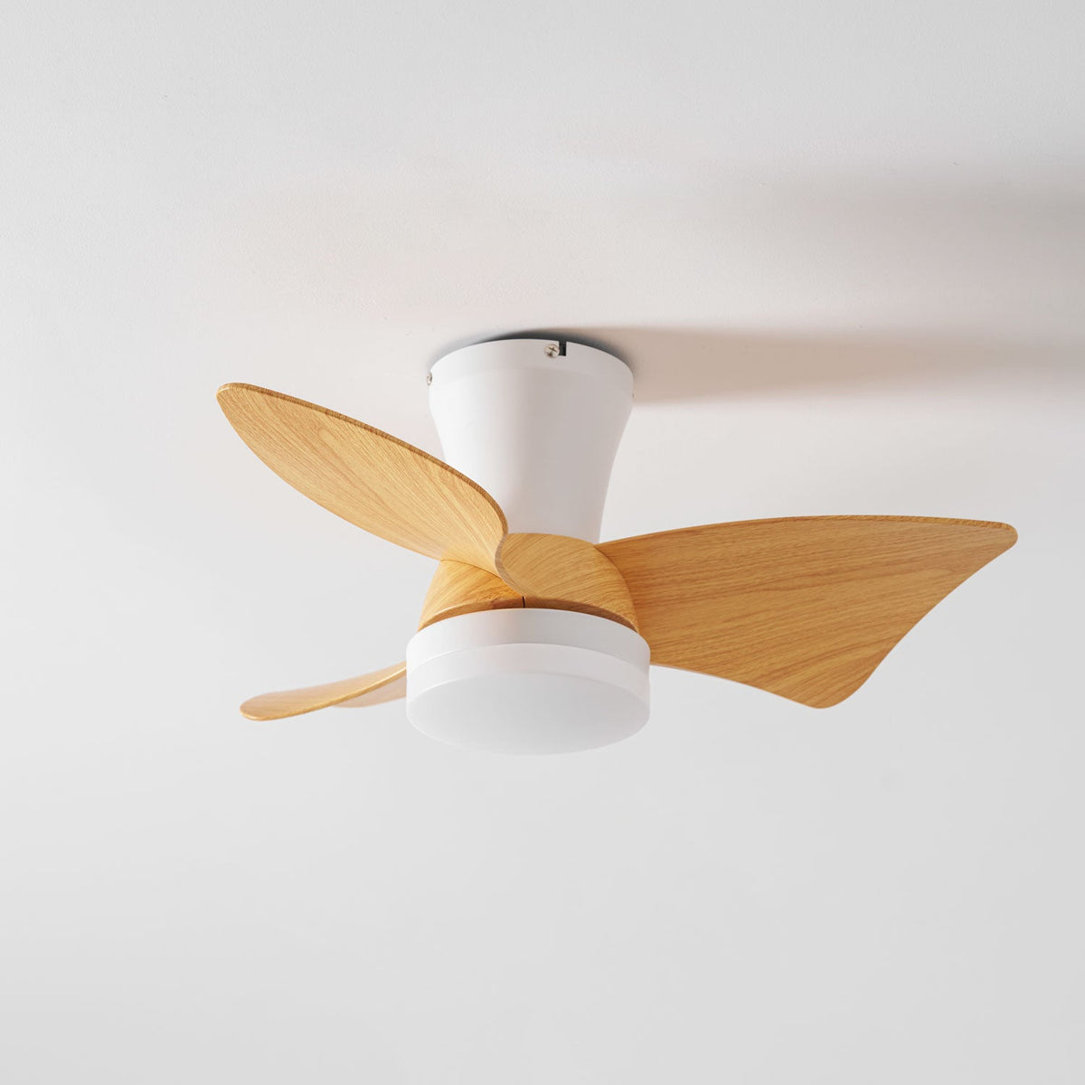 Calix 28 Inch LED Ceiling Fan Light with Remote, Modern Low Profile Flush Mount