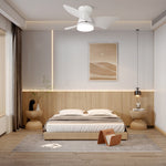 Calix 28 Inch LED Ceiling Fan Light with Remote, Modern Low Profile Flush Mount