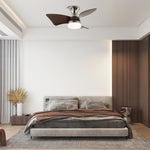 Calix 28 Inch LED Ceiling Fan Light with Remote, Modern Low Profile Flush Mount