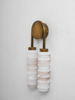 Calla Ribbed Alabaster Wall Sconce with Antique Brass Accents
