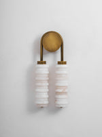 Calla Ribbed Alabaster Wall Sconce with Antique Brass Accents