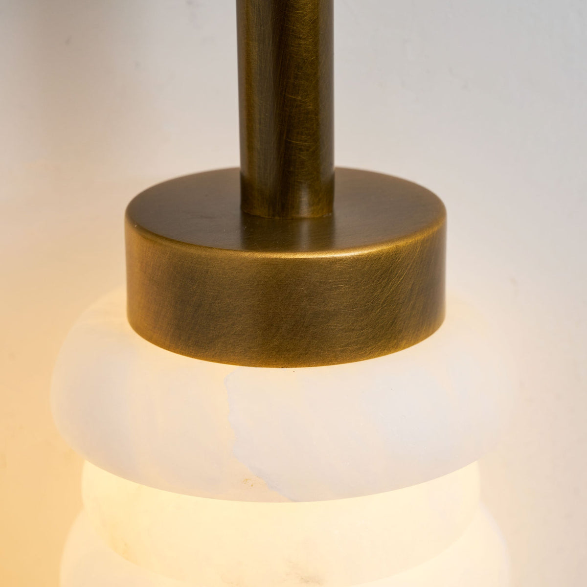 Calla Ribbed Alabaster Wall Sconce with Antique Brass Accents