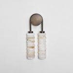 Calla Ribbed Alabaster Wall Sconce with Antique Brass Accents
