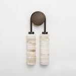 Calla Ribbed Alabaster Wall Sconce with Antique Brass Accents