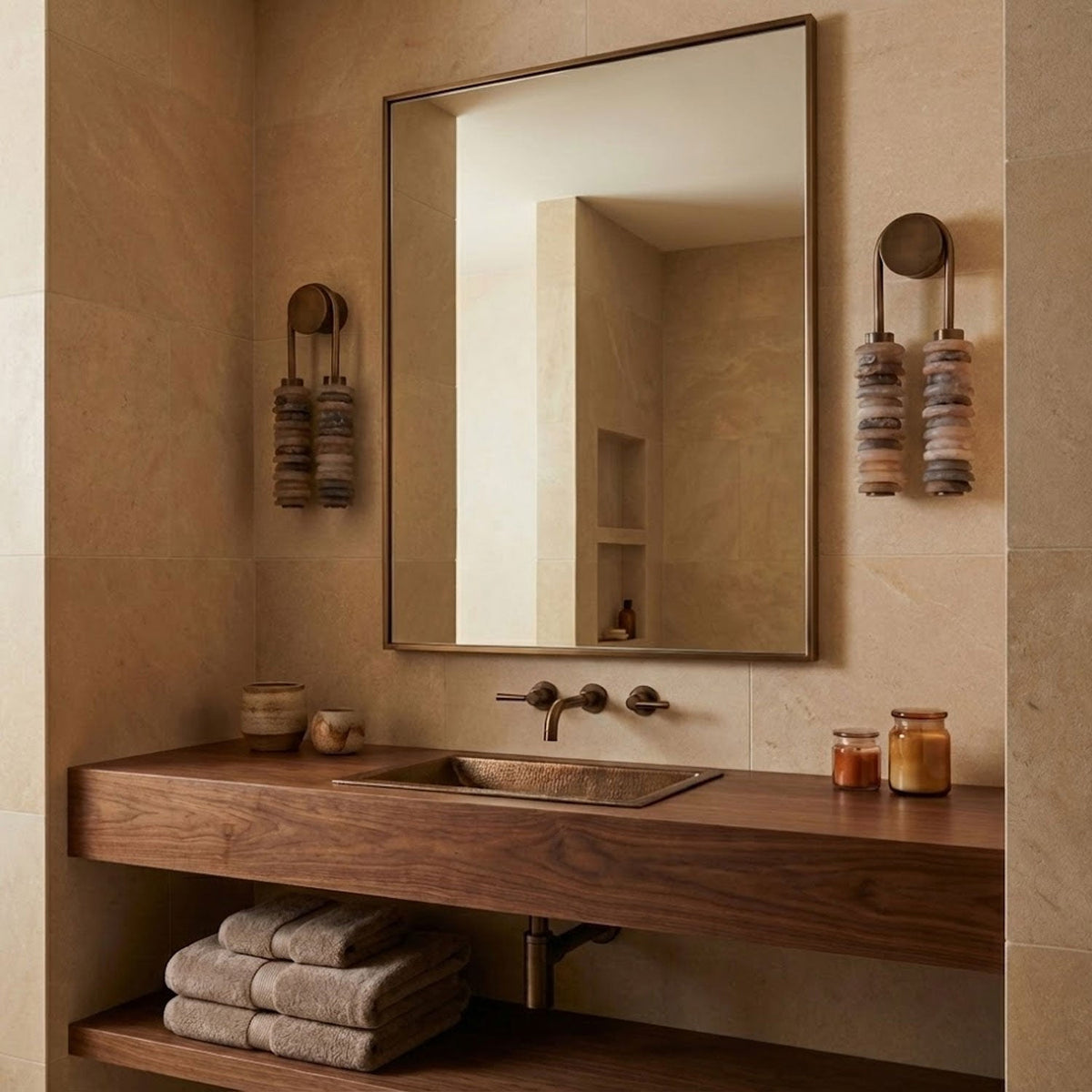 Calla Ribbed Alabaster Wall Sconce with Antique Brass Accents