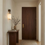 Calla Ribbed Alabaster Wall Sconce with Antique Brass Accents