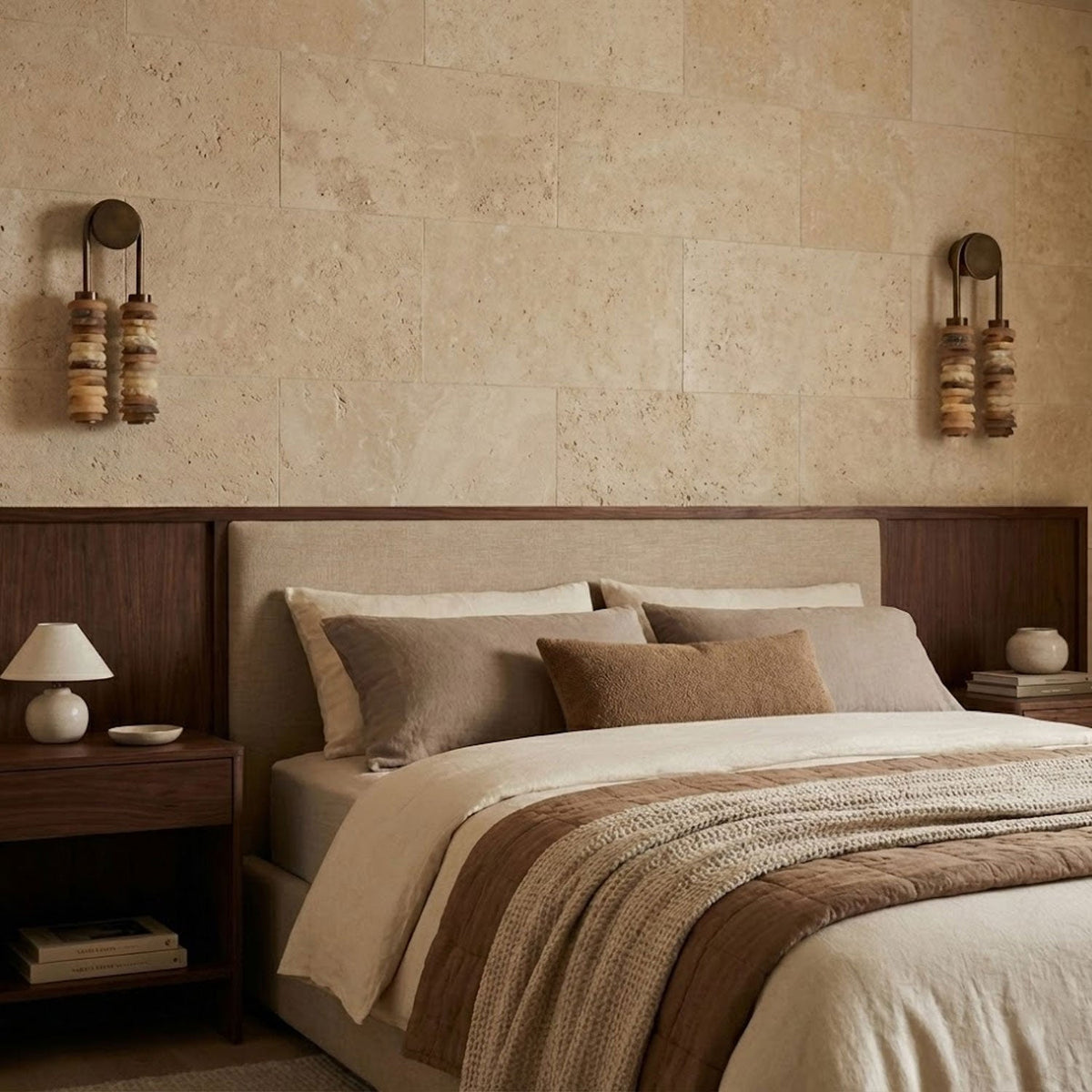 Calla Ribbed Alabaster Wall Sconce with Antique Brass Accents