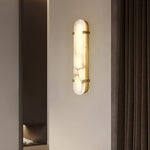 Calla Alabaster Wall Sconce in Brass Frame
