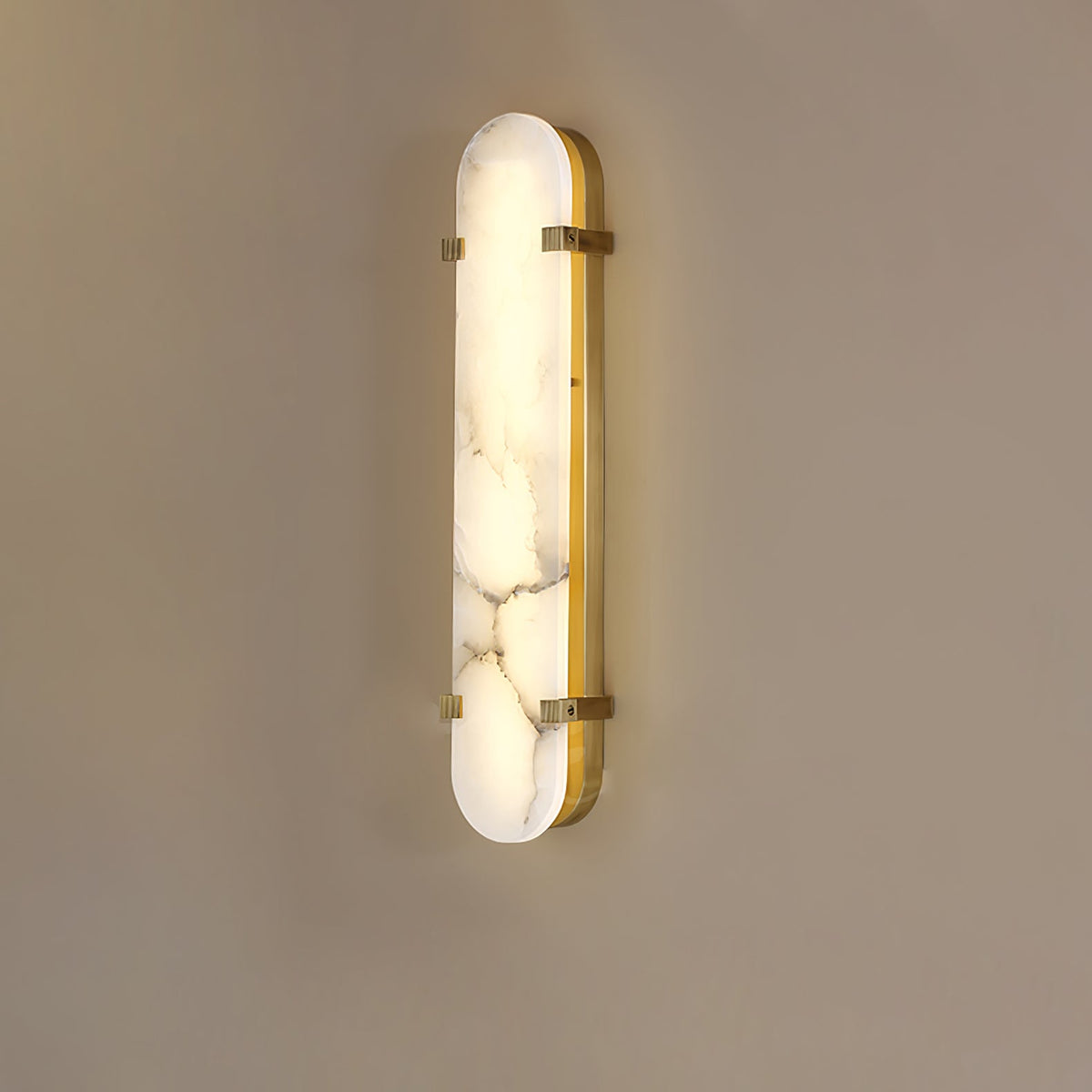 Calla Alabaster Wall Sconce in Brass Frame