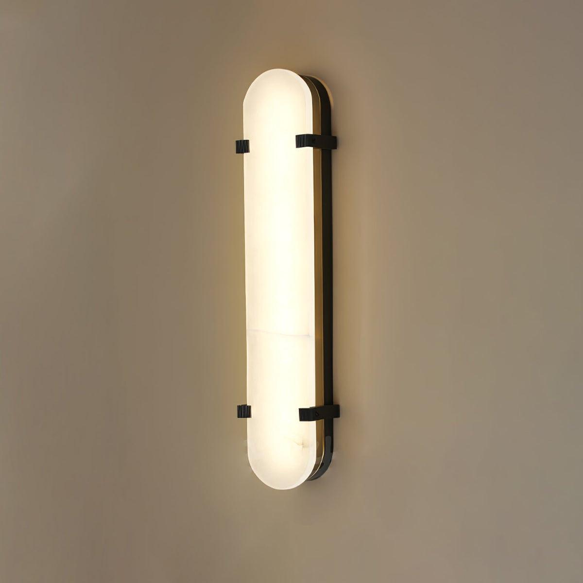 Calla Alabaster Wall Sconce in Brass Frame