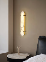 Calla Alabaster Wall Sconce in Brass Frame