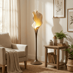 Calla Bloom Sculptural Floor Lamp – Petal-Form Resin Shade with Pedestal Base