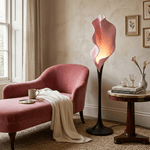 Calla Bloom Sculptural Floor Lamp – Petal-Form Resin Shade with Pedestal Base
