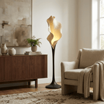 Calla Bloom Sculptural Floor Lamp – Petal-Form Resin Shade with Pedestal Base