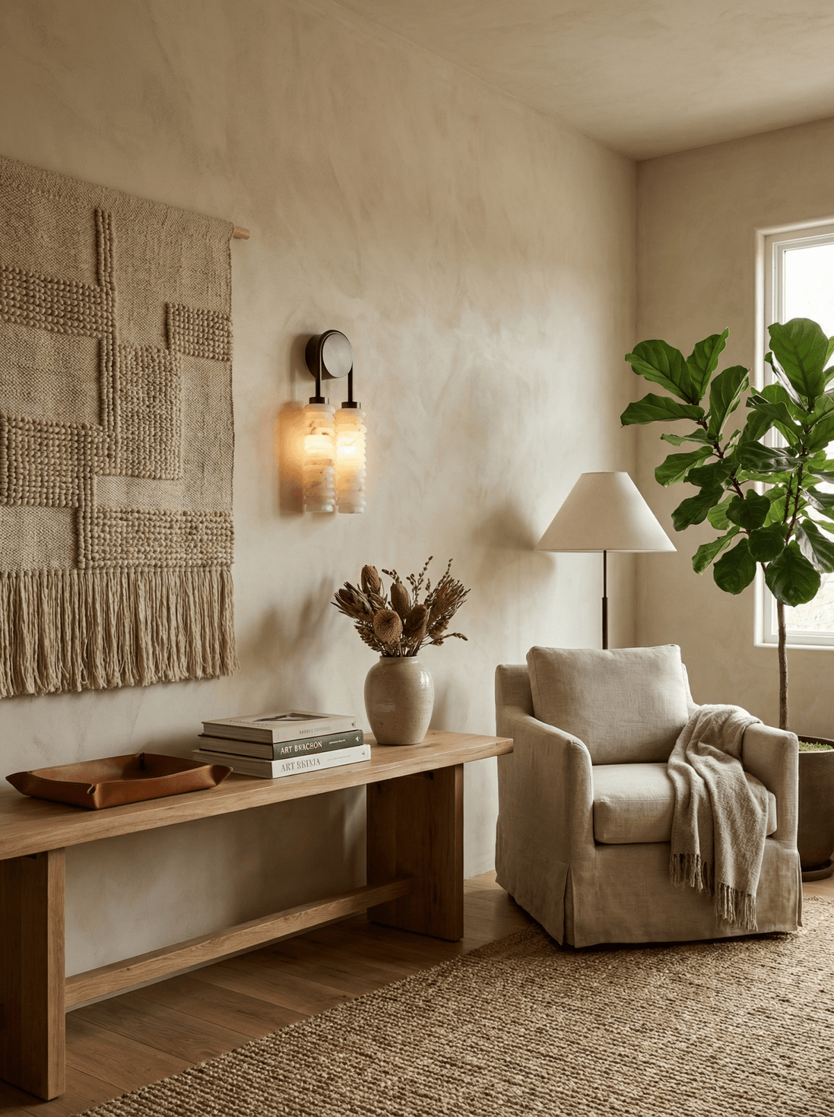 Calla Ribbed Alabaster Wall Sconce with Antique Brass Accents