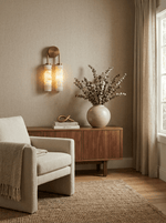 Calla Ribbed Alabaster Wall Sconce with Antique Brass Accents