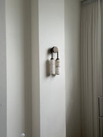 Calla Ribbed Alabaster Wall Sconce with Antique Brass Accents