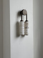 Calla Ribbed Alabaster Wall Sconce with Antique Brass Accents