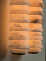 Calla Ribbed Alabaster Wall Sconce with Antique Brass Accents