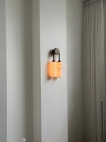 Calla Ribbed Alabaster Wall Sconce with Antique Brass Accents