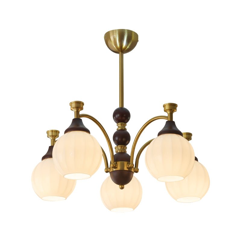 Callidora Modern Glass and Wood Chandelier for Dining Room and Entryway