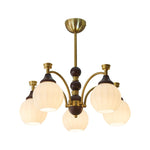 Callidora Modern Glass and Wood Chandelier for Dining Room and Entryway