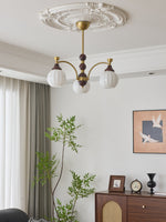 Callidora Modern Glass and Wood Chandelier for Dining Room and Entryway