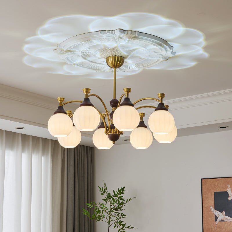 Callidora Modern Glass and Wood Chandelier for Dining Room and Entryway