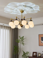 Callidora Modern Glass and Wood Chandelier for Dining Room and Entryway