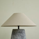 Callisto Ribbed Ceramic Table Lamp with Linen Shade