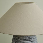Callisto Ribbed Ceramic Table Lamp with Linen Shade