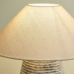 Callisto Ribbed Ceramic Table Lamp with Linen Shade