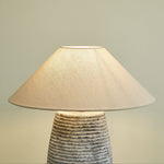 Callisto Ribbed Ceramic Table Lamp with Linen Shade