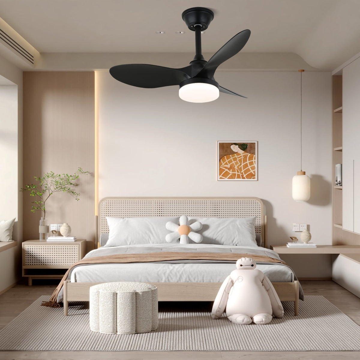 Callum Modern Ceiling Fan Light with Integrated LED and Remote