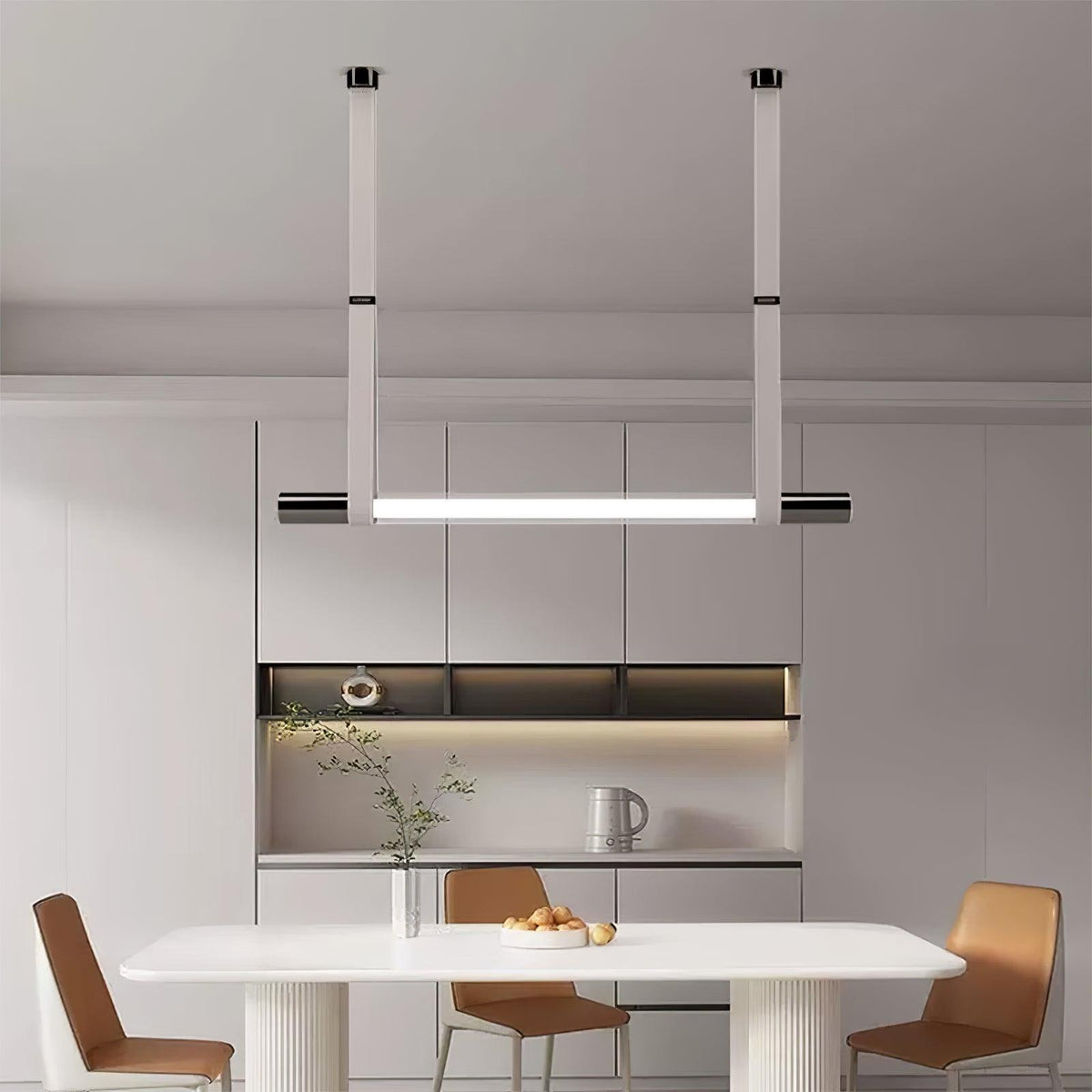 Calm Pendant Light – Modern Glass & Leather Hanging Lamp for Dining and Living Spaces