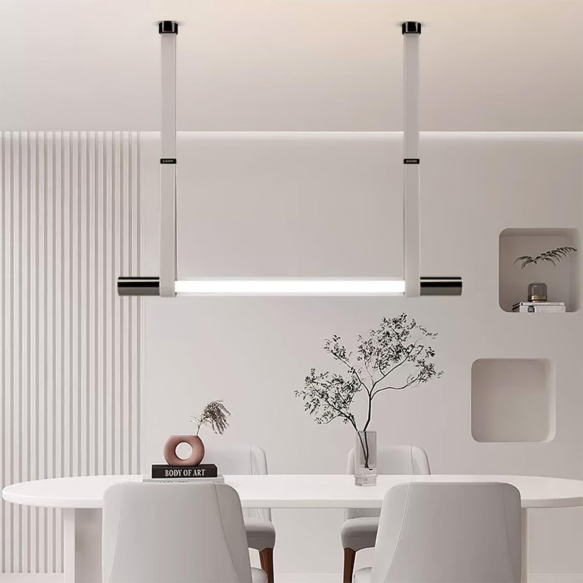 Calm Pendant Light – Modern Glass & Leather Hanging Lamp for Dining and Living Spaces