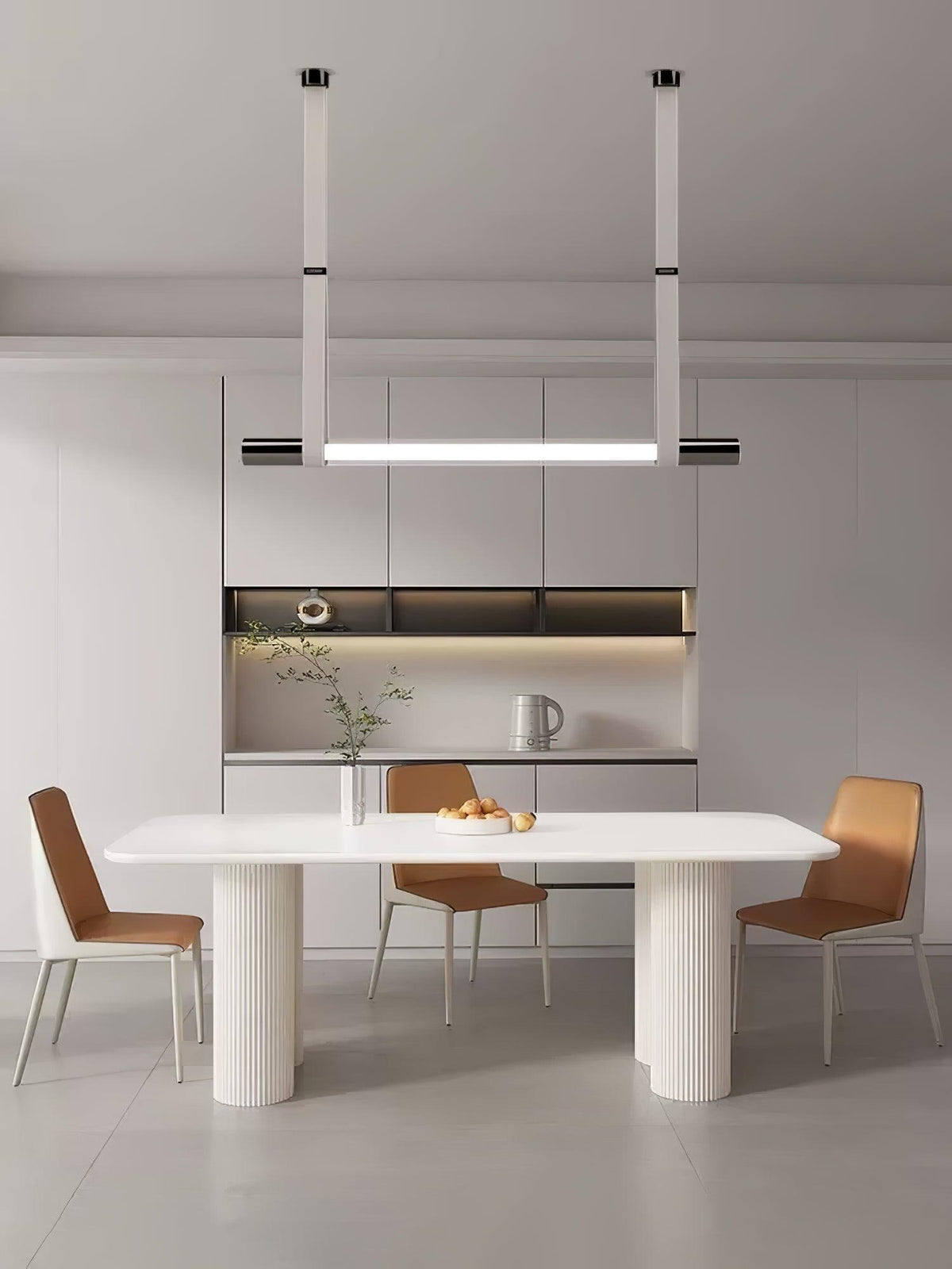 Calm Pendant Light – Modern Glass & Leather Hanging Lamp for Dining and Living Spaces