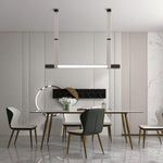 Calm Pendant Light – Modern Glass & Leather Hanging Lamp for Dining and Living Spaces