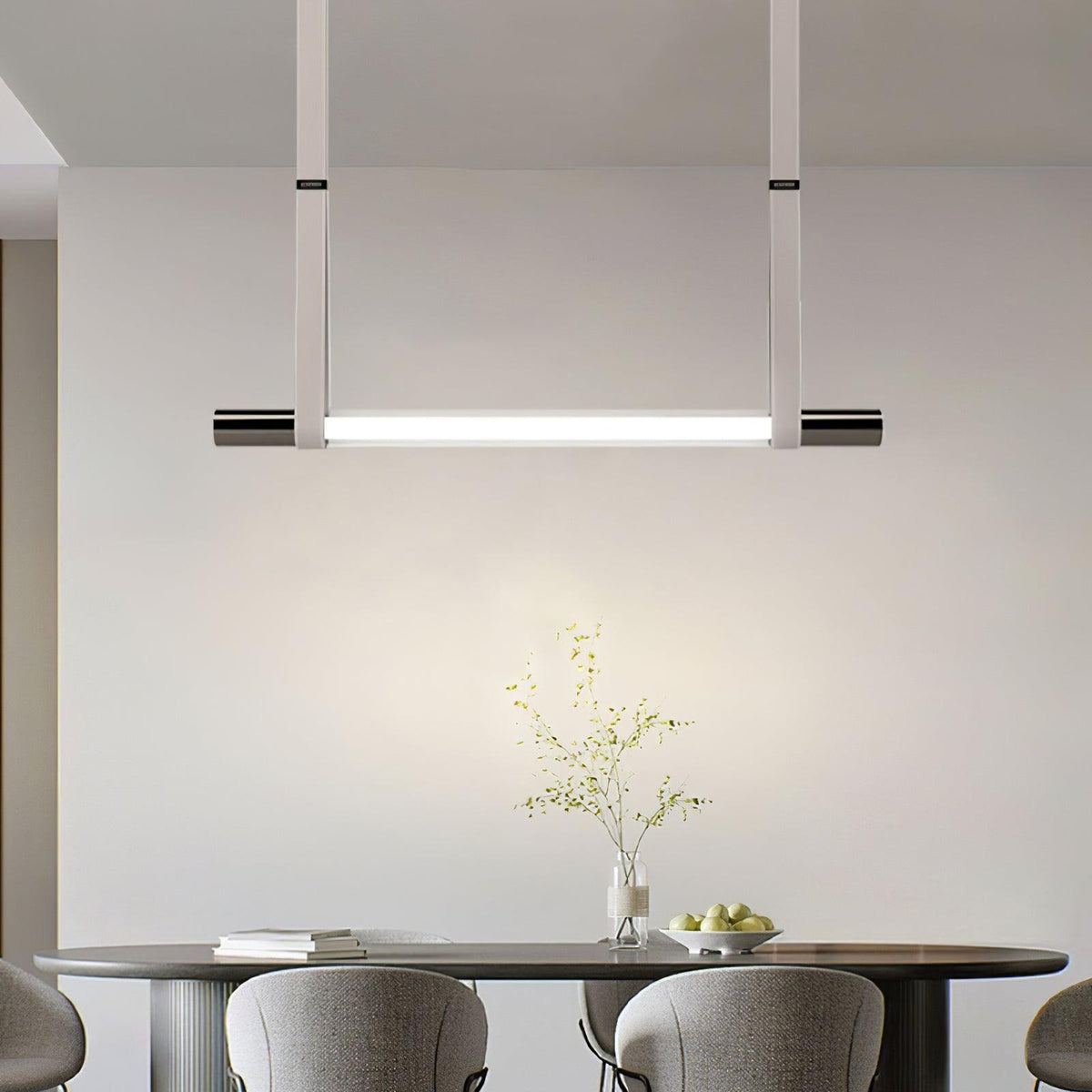 Calm Pendant Light – Modern Glass & Leather Hanging Lamp for Dining and Living Spaces